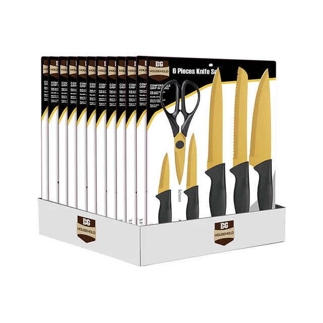 Gold Plating 6pc Knife Set