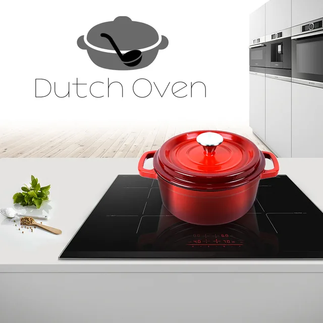 Cast iron dutch oven pot enamel casserole cookware set pots and pans cooking pot set