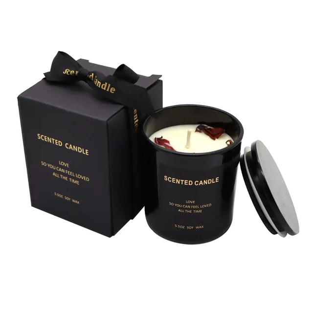 Hot sale scented candle with crystal dry flower