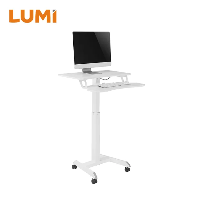 Height Adjustable Mobile Workstation With Dual Platform