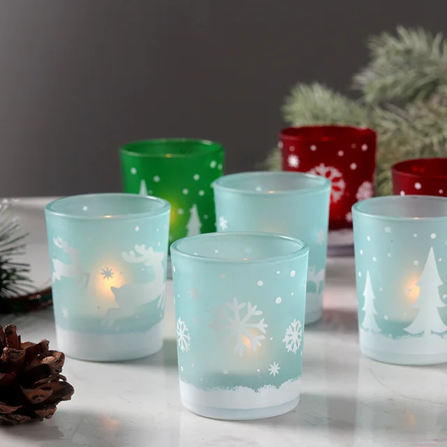New popular customized creative Christmas glass wax cup