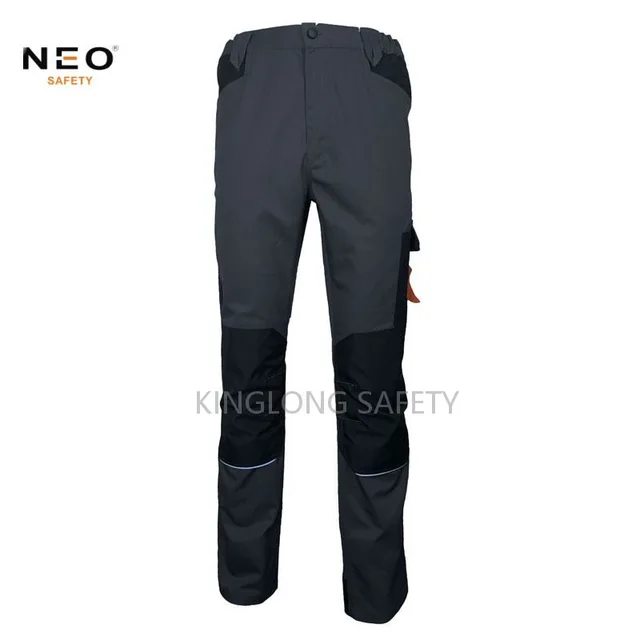 Gray color workwear men's pants with poly stretch fabric