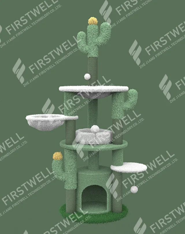 Large Cactus Themed Cat Tree