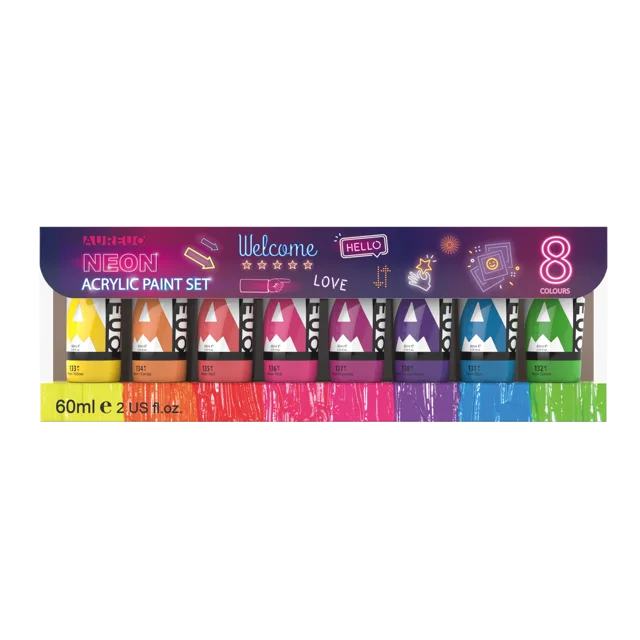 Aureuo Neon Acrylic Paint Set