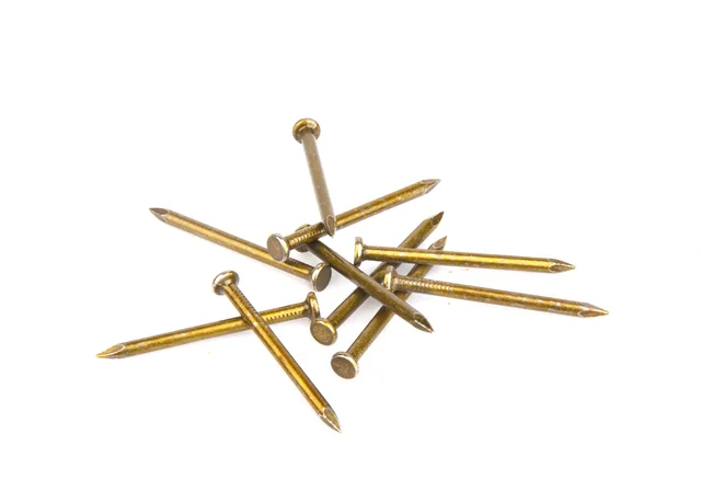Yellow coated concrete nails