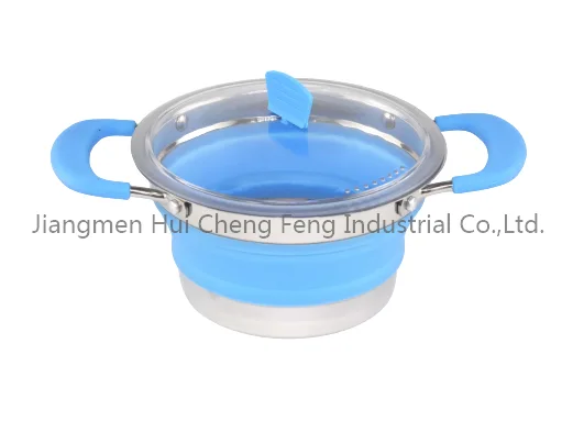 Silicone Collapsible Cooking Pot with Tritan Lid