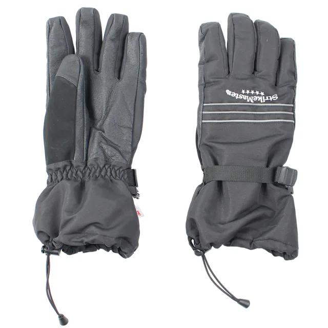 Waterproof Ski Gloves with nylon outshell leather palm lined 3M thinsulate