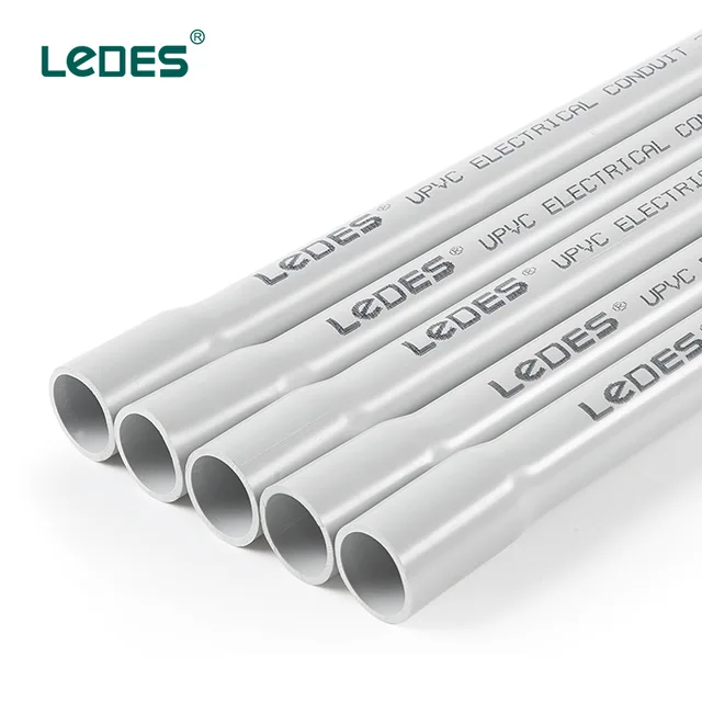Ledes 25mm Electrical Conduit Pipe PVC Rigid Pipes Waterproof & UV Resistant - Grey