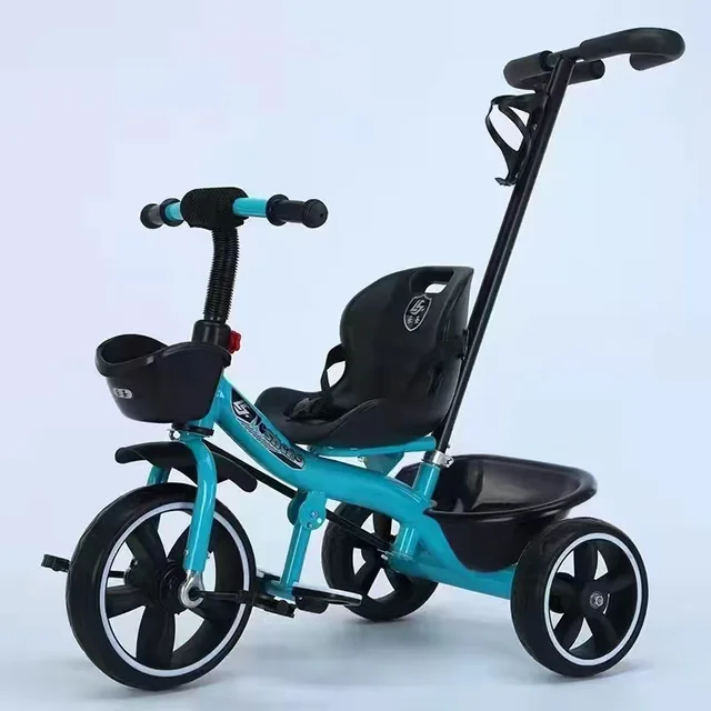 Baby tricycle children tricycle EVA tire baby stroller four in one with putter