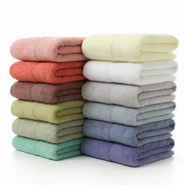 Cotton satin plain hand/face/bath towel