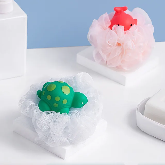 Temperature sensitive bath lily back scrubber cleaning loofah for showing and bath