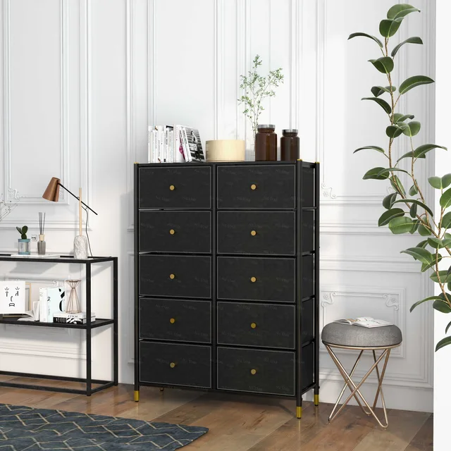 10 Drawer Storage Dresser Wide