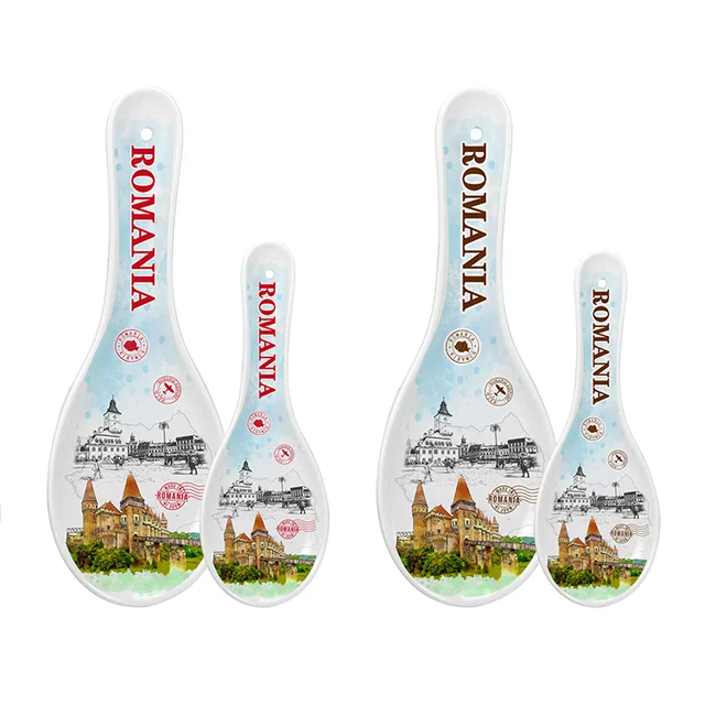 Custom Romania Applique Design Pattern Ceramic Spoon Rest