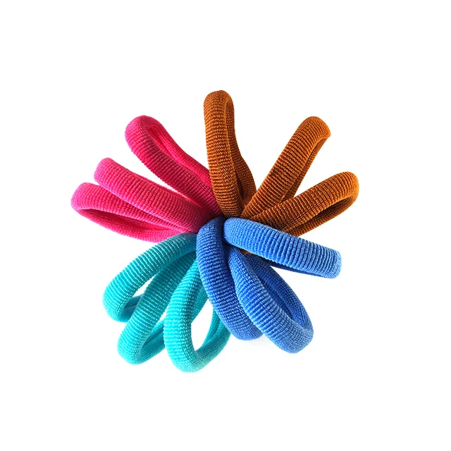Colorful Hair Ties Elastic Stretch Nylon Hairbands Elastic cords terry bands