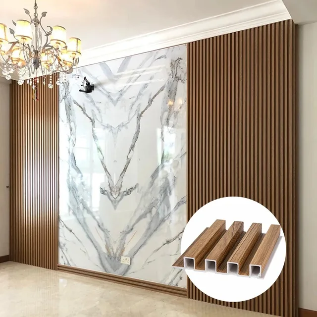 Sound insulation home decoration wpc fluted interior wpc wall panel