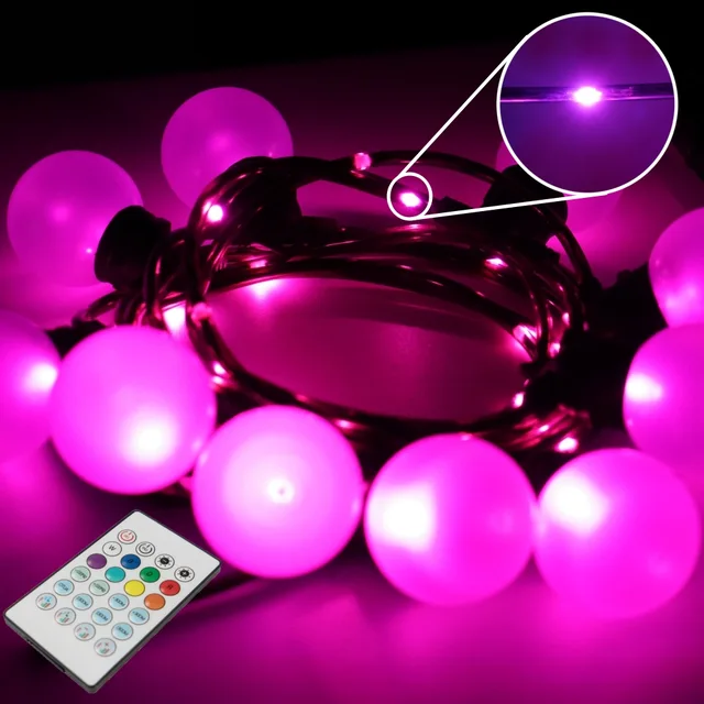 Plastic black 10-head online luminescent RGB solar lamp string (remote control version)