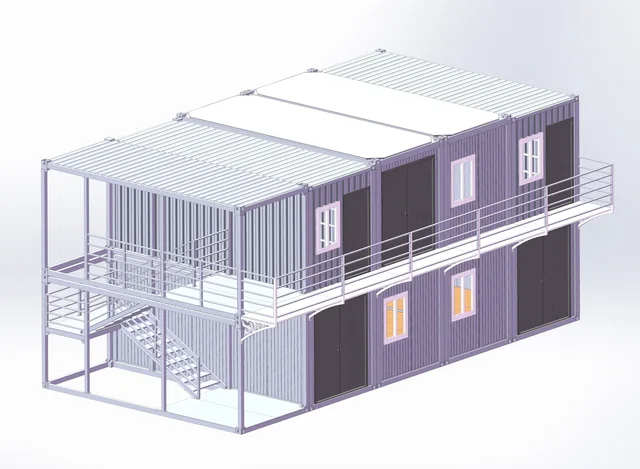 Container house with 8 doors