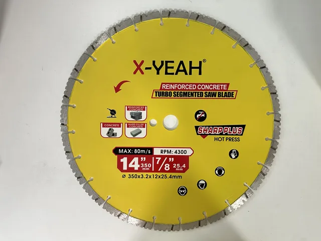 X-Yeah 350MM hot pressed diamond saw blade "U" shape segment turbo balde dry cutting concrete