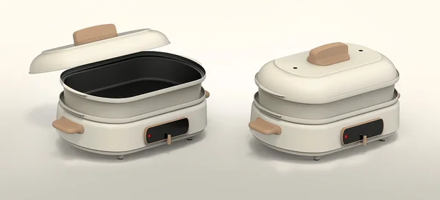 Oval Multi-functional electrical cooking pot - mechanical switch with aluminum alloy base
