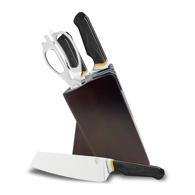 High End 6Pcs Multifunction Kitchen Knives Set Daily Kitchen Cut Tools Color Wood Handle