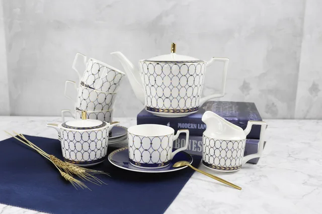 Fine bone china tea set with full printing