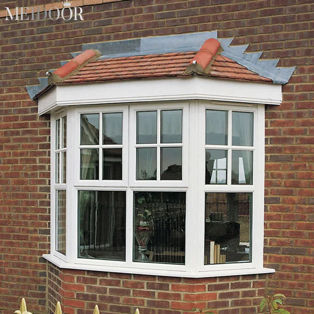 Bay bow window with shutter roof hurrican impact box casement aluminum sliding window bay windows