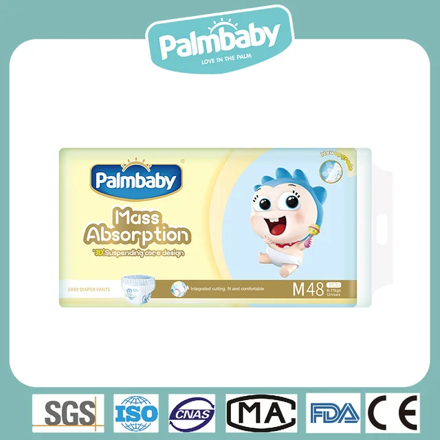 Disposable baby diapers are ultra-absorbent, breathable and anti-allergic