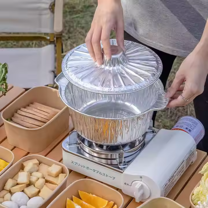 EU packaging Silver Round Aluminum Foil Pot EG018