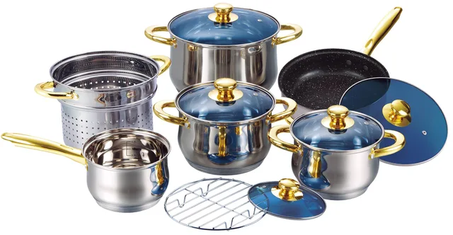 SY-Kitchenware stainless steel cookware with glass lid stainless steel cooking pot and pan