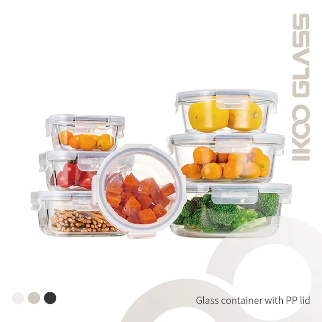 Glass food box with glass lid