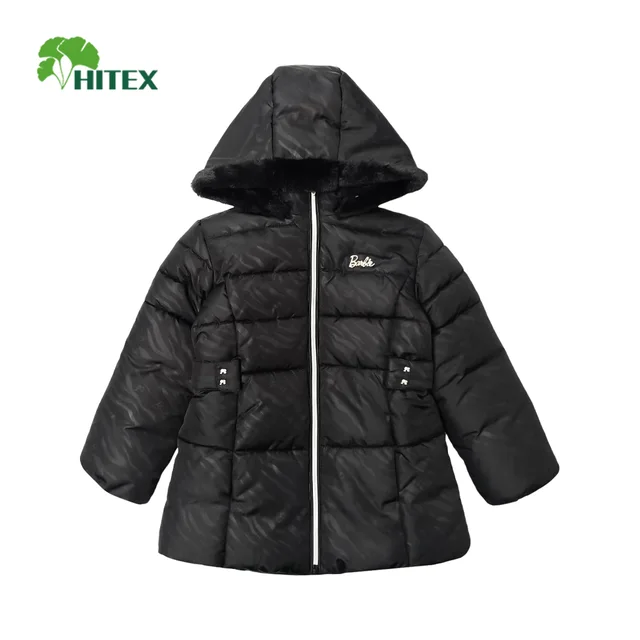 Hitex Boy's Woven Padded Barbie-Printed Long Coat With Hood