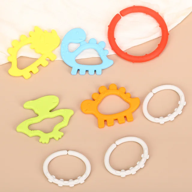 Teether Food Grade Chewable Montessori Dinosaur Shape Soft Sensory Silicone Baby Teethers