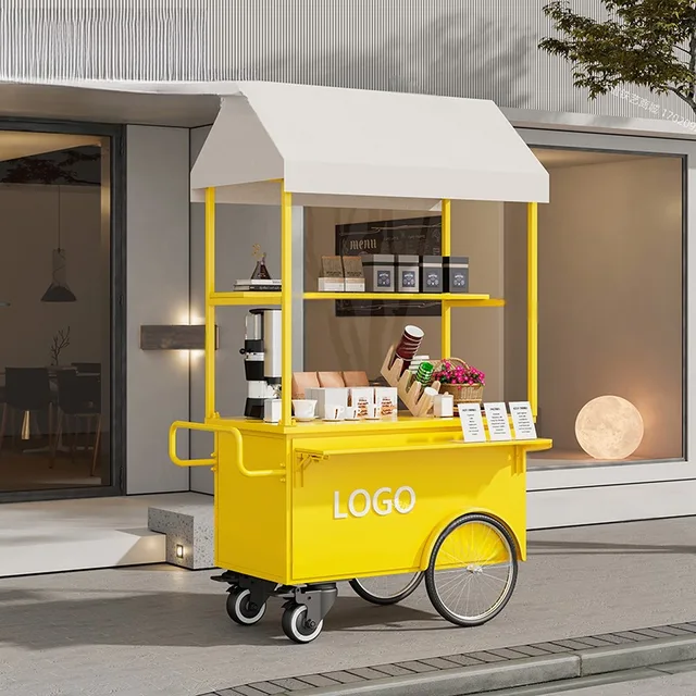 Hand pushed dining cart, stall cart, movable dining cart, supports customization