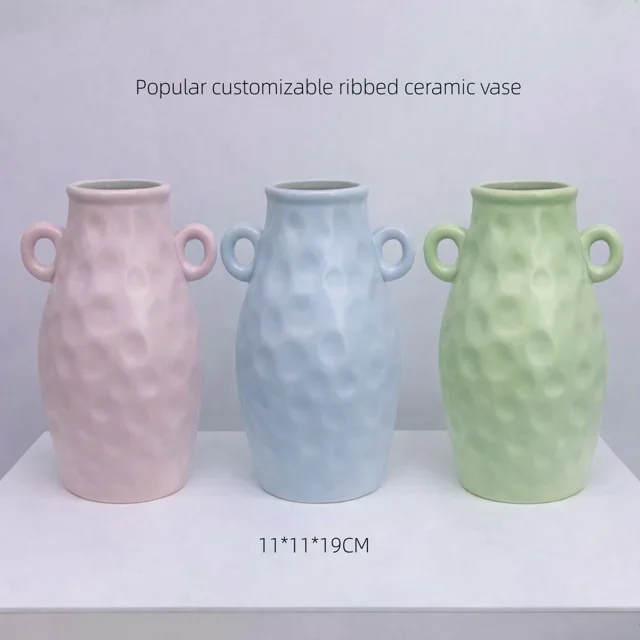 Hot-selling customizable double-handle ceramic vase