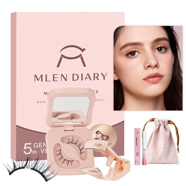 MLEN DIARY Soft Magnetic Eyelashes - Korean Style Lash 23 (Simple English Version, 9mm)
