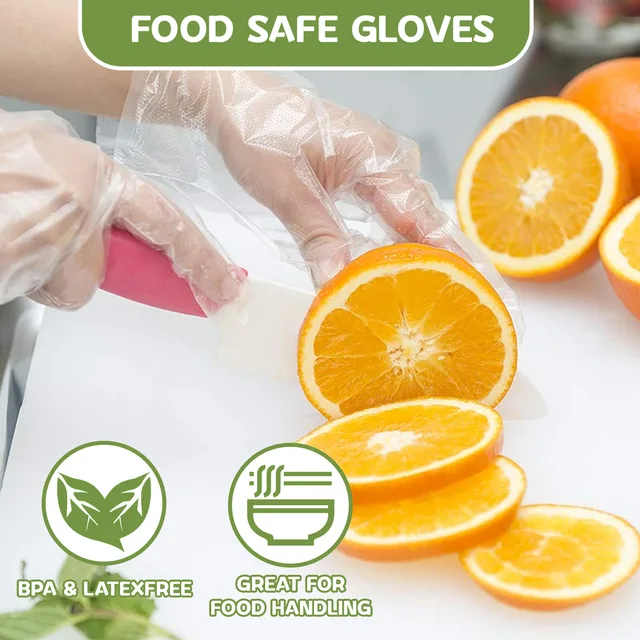 Plastic disposable gloves