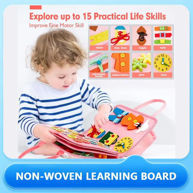 Montessori Educational Toys for Toddlers Foldable Felt Busy Board